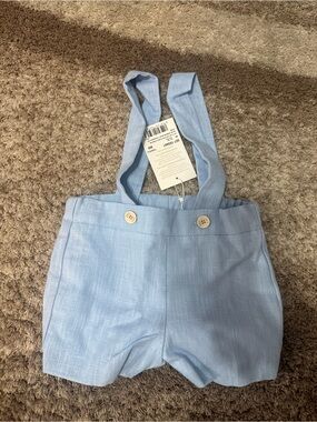 Paz Rodriguez pantalon Lino corto nino con tirantes